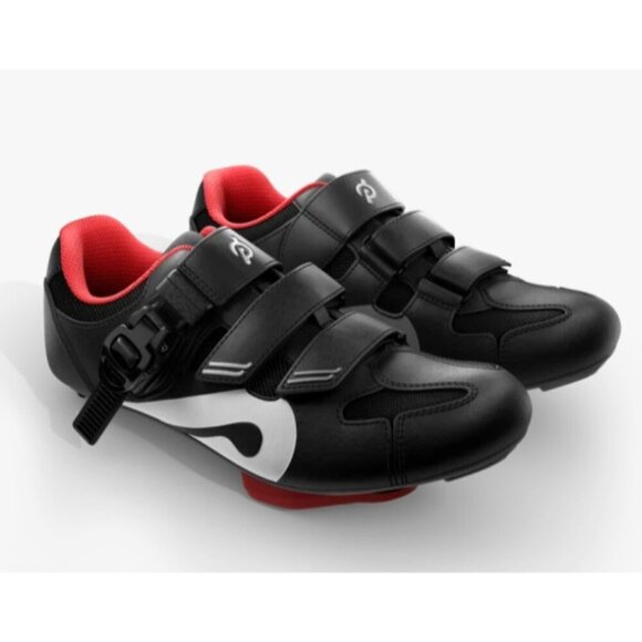 Peloton Cycling Shoes Mens Sz 6.5 Low Top Adjustable Hook & Loop Strap Black Red main image 6